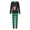 thumbnail image 2 of Christmas Family Pajamas Matching Set Long Sleeve Deer Print Top Plaid Pants Sleepwear, 2 of 10