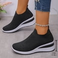 thumbnail image 7 of Rhinestone Sneakers for Women 2025,Women's Rhinestone Mesh Slip-On Walking Shoes Fashion Breathable Spakle Glitter Sneaker Orthopedic Wedge Lightweight Shoes Sparkly Bling Loafer,Black,6, 7 of 7
