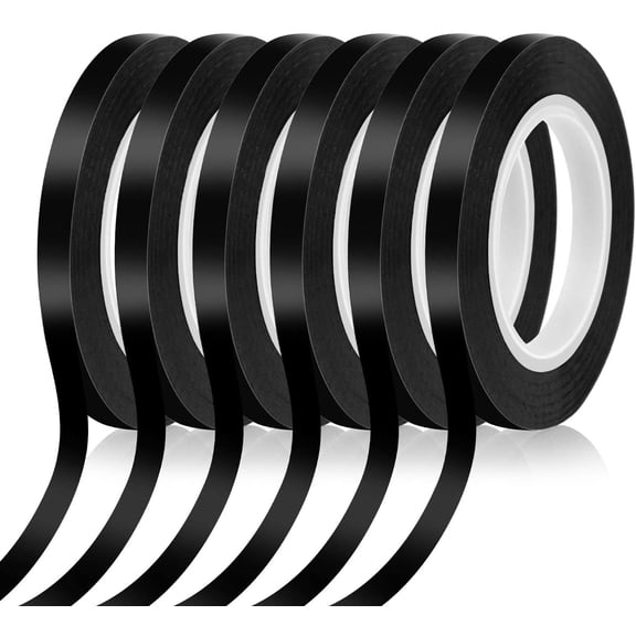 6 Rolls 1/4 Pinstripe Tape Vinyl Chart /White Board Tape Lines Dry Erase Whiteboard Thin Tape Pinstriping Graphic Grid Marking Tape