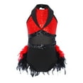 thumbnail image 3 of TSSOE Kids Girls Sequin Jazz Dance Outfit Sparkle Ballet Gymnastics Leotard Feather Skirt Dress Performance Dancewear Red 10, 3 of 7