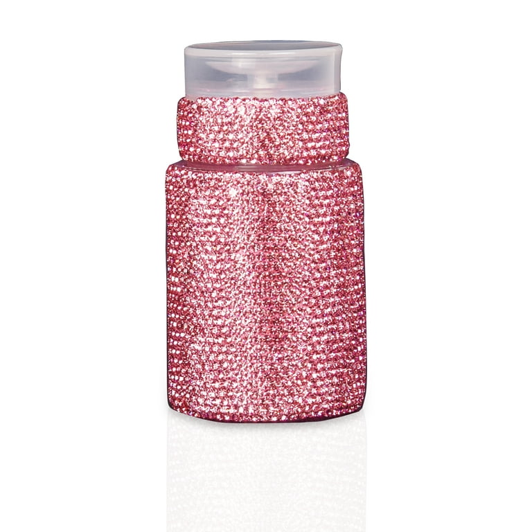 Bling Bling Refillable Plastic Containers Push Down Liquid Bottle (Pink)