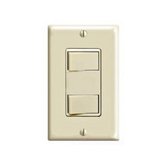 Leviton 1754-I Decora Combo Switch Single-Pole/Single-Pole 15A 120V - Ivory (Pkg of 10)