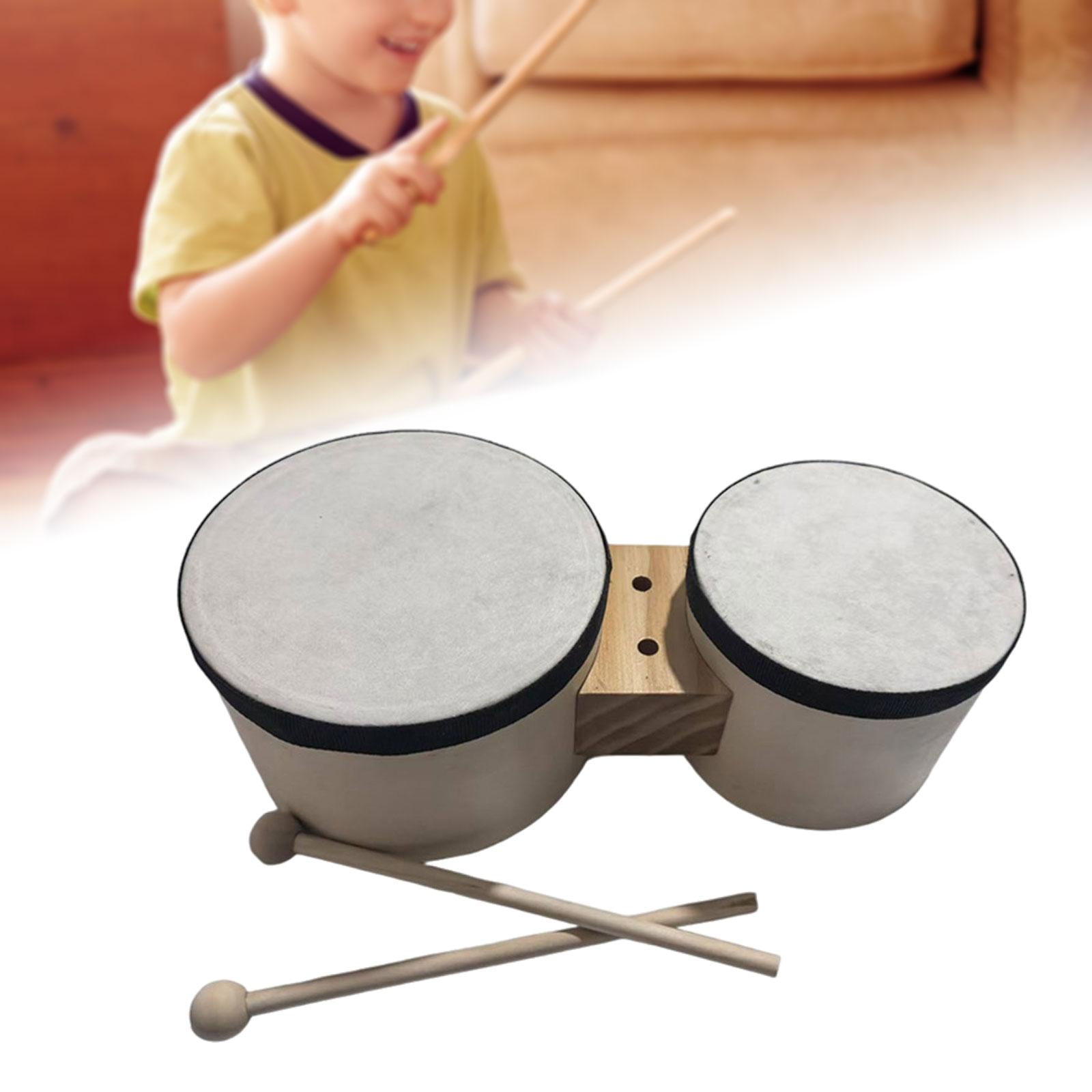 Bongo Drums Hand Drum Percussion Set Lightweight Traditional Design for Dance Classes Performances and Practice