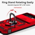 thumbnail image 6 of For Google Pixel 10a 6.3" Slim Fit With Slide Camera Cover & Rotated Ring Kickstand,Shockproof Phone Case,Red,For Google Pixel 10a, 6 of 9