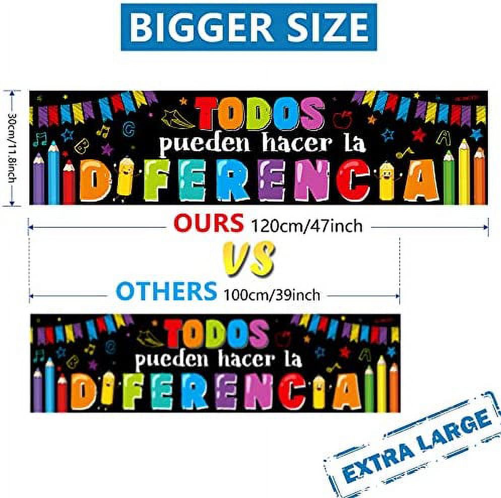 2 Pieces Bienvenidos Sign Spanish Welcome Banner Spanish Banner  Inspirational Poster Spanish Motivational Banner with 40 Adhesive Dot for  Kids Students Spanish Classroom Decoration (White Background) : :  Office Products