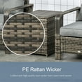 thumbnail image 6 of Outsunny 3 Piece Patio Furniture Set, PE Rattan Wicker Storage Table and Chairs w/ Tufted Cushions, Gray, 6 of 9