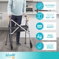 thumbnail image 5 of Andador plegable Stander EZ Fold-N-Go, ligero y con ruedas para personas mayores y adultos, con deslizadores de esquí y bolsa organizadora, color azul cobalto, 1 unidad, 5 of 5