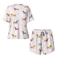 thumbnail image 5 of "Wukai Dachshund Dog Puppy Women's Pajama Set - Short-Sleeve Top and Shorts with Elastic Waistband and Pockets for Loungewear, Yoga, and Casual Wear-4X-Large, 5 of 8
