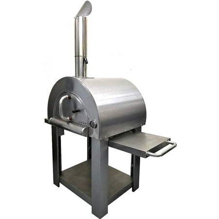 Wood Burning Outdoor Pizza Oven Western Pacific Pizza Oven Outdoor Artisan BBQ Wood-Fired Stone Bake 31 Inch W Commercial Stainless Steel - Cooking Accessories - Cover - Model SYM01 ()