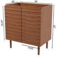 thumbnail image 5 of JONATHAN Y Aubert 30 in. W x 18 in. D x 33 in. H, Thick Linear Slat 2-Shelf, Bath Vanity Cabinet ONLY, Walnut, VAN1002B, 5 of 7