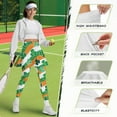 thumbnail image 6 of FUIALDOLG Yellow Sunflower Tennis Skirted Leggings for Women Black Stripes Floral Leggings with Skirt Golf Pants High Waist Yoga Pants with Pocket Tummy Control Workout Trousers Athletic Clothing,3XL, 6 of 7