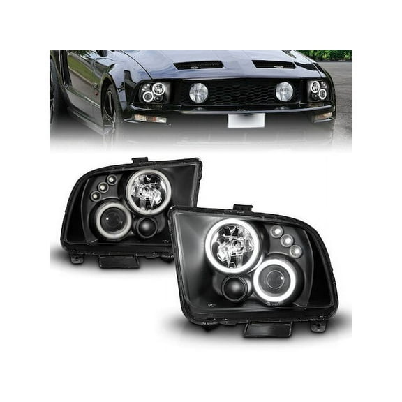 Headlight Set - Compatible with 2005 - 2009 Ford Mustang 2006 2007 2008