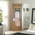 thumbnail image 4 of Sparklane - Adjustable Over The Door Triple Towel Rack with Hooks,White, 4 of 14