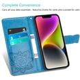 thumbnail image 3 of for iPhone 14 Plus Wallet Case, [Butterfly & Flower Embossed] Leather Wallet Case Flip Protective Phone Cover with Card Slots and Kickstand for iPhone 14 Plus 6.7" (Blue), 3 of 13