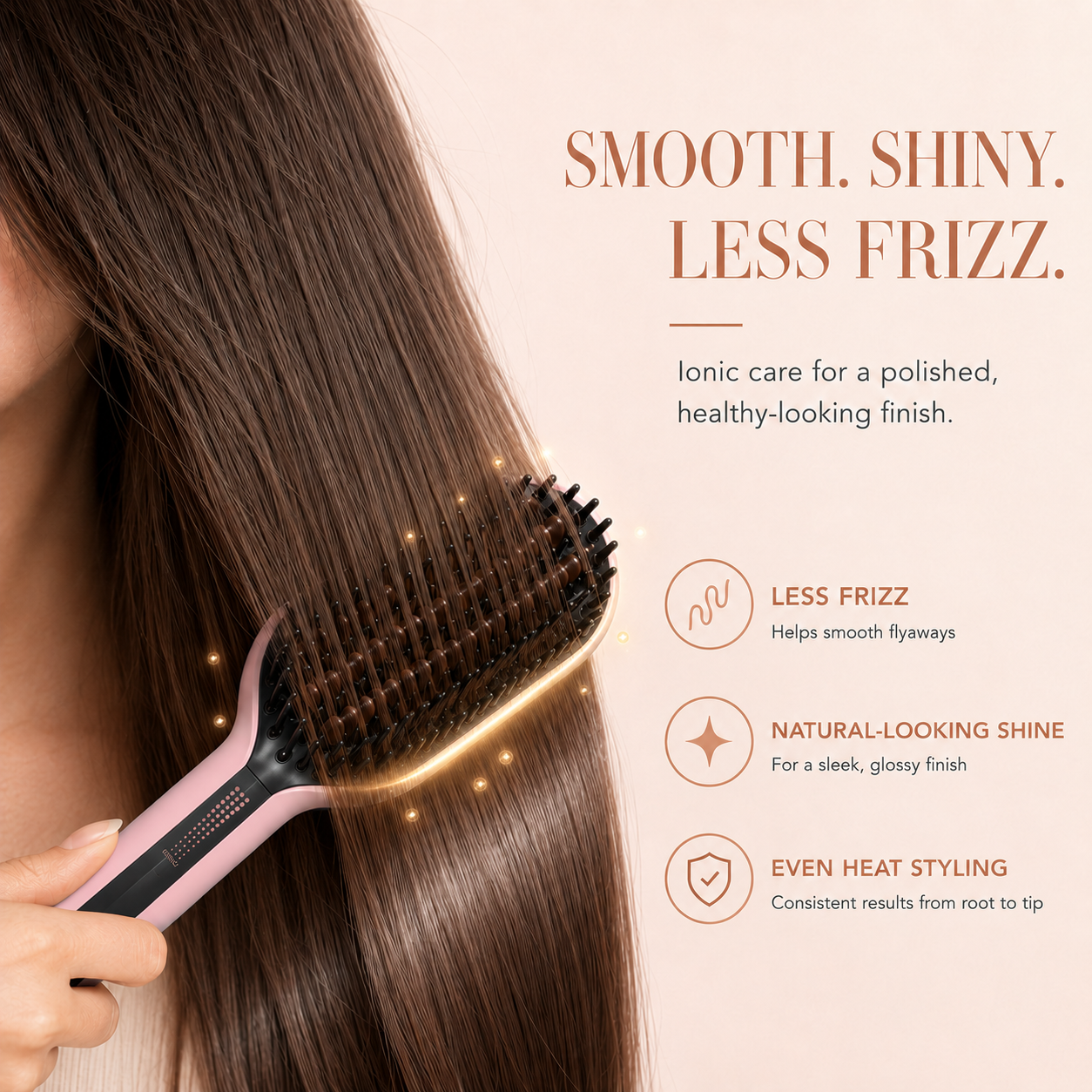 Berlaney Ionic Hair Straightener Brush Flat Iron Pink photo 8