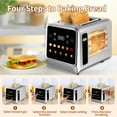 thumbnail image 3 of Dear Morning Touch Screen Toaster 2 Slice, Smart Digital Toaster with LCD Display Stainless Steel Toaster , 6 Bread Types & 6 Shade Settings With Bagel Cancel,Defrost Functions, 3 of 8