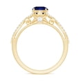 thumbnail image 3 of Rosec Jewels Lab Created Blue Sapphire Ring with Diamond for Women, Crossover Ring, 18K Yellow Gold, US 6.50, 3 of 9