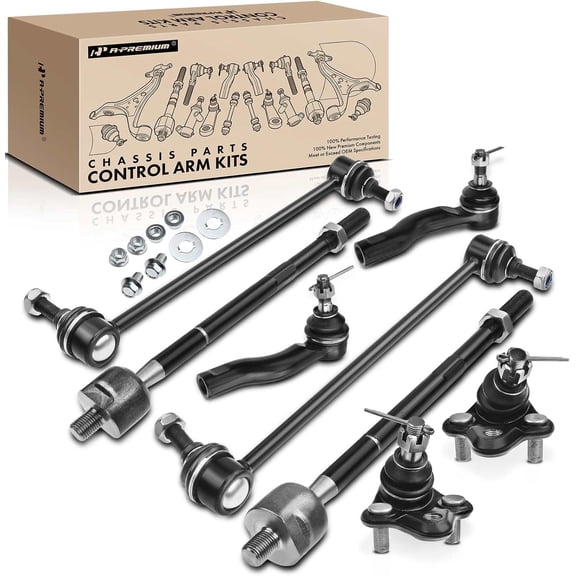 A-Premium 8Pcs Front Suspension Kit Stabilizer Bar Links Tie Rod Ends Ball Joints Compatible with Toyota RAV4 2001 2002 2003