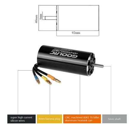 Original GoolRC 4092 1250KV Brushless Motor and 40-L Water Cooling Jacket Combo Set for 1000mm (or Above) RC