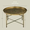 thumbnail image 3 of HOMCOM 24" Round Cafe Table, Gold Hammered Tray Top with Metal Frame, Living Room Center Table, 3 of 6