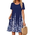 thumbnail image 3 of Fantaslook Boho Summer Dresses for Women Casual Short Sleeve T Shirt Dress with Pockets Beach Vacation Clothes, 3 of 9