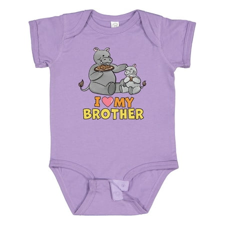 

Inktastic I Love My Brother Hippos Gift Baby Boy or Baby Girl Bodysuit