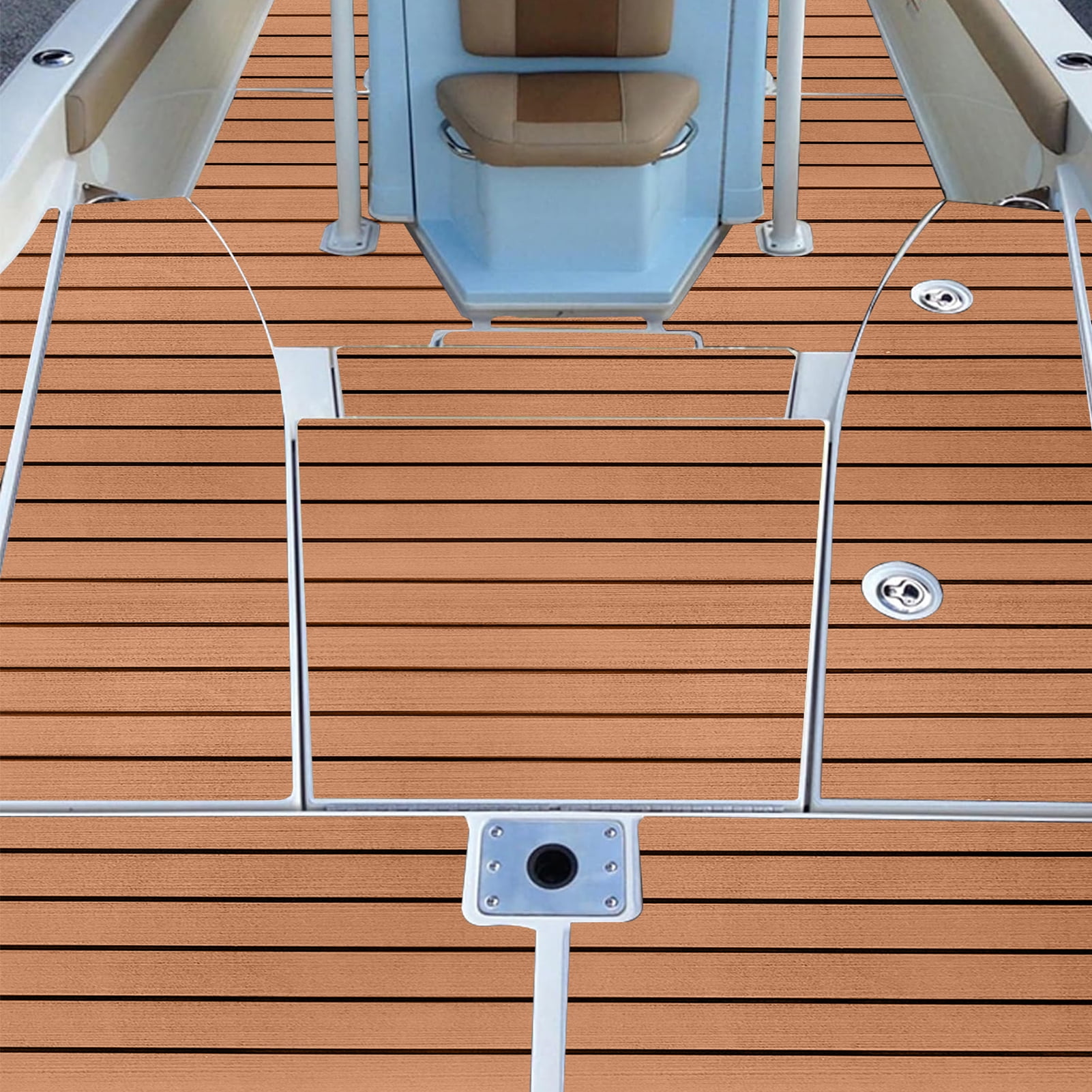EVA Foam Boat Decking Sheets 15" x 94" - 7mm Thick Non-Slip Faux Teak Marine Flooring Mat for Kayak RV Yacht Motorboat Skateboard Skimboard Step Pool Garden