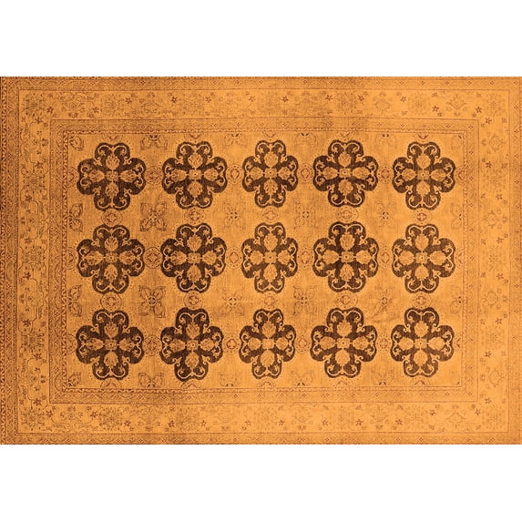 Ahgly Company Indoor Rectangle Oriental Orange Traditional Area Rugs, 5' x 8'