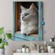 thumbnail image 4 of Qisvanset Framed Canvas Wall Art 12x16 Inch Rustic Window White Cat Farmhouse Pet Lover Art, 4 of 5