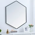 thumbnail image 3 of Metal frame hexagon mirror 41 inch in Black, 3 of 5
