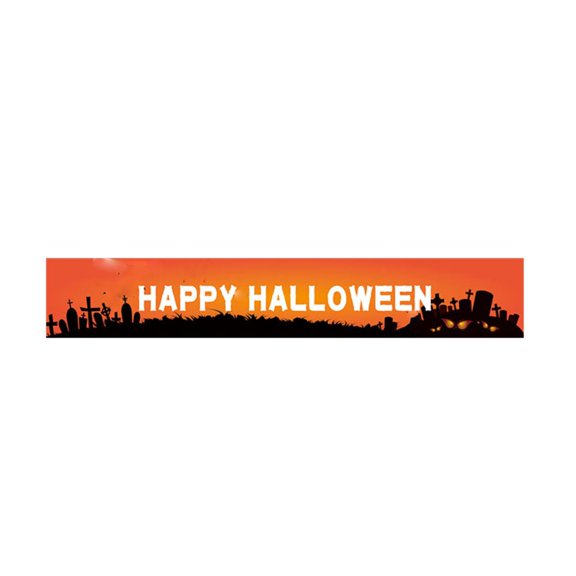 Halloween Banner 118 X 20 Inch Spooky Graveyard Hanging Sign, Large Halloween Decorations Outdoor for Yard Front Porch Home Halloween Party, 1 Pack