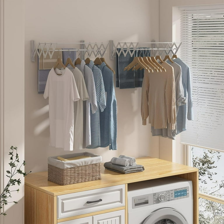 Expandable wall mount laundry clothes drying rack hotsell