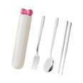 thumbnail image 4 of Tnarru Spoon Chopsticks Set Flatware with Case ,Gadgets, Travel Utensils ,Portable Cutlery Set for Daily Use Kitchen Camping Student White 4 Pieces, 4 of 8