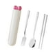 thumbnail image 4 of Juego de cucharas y palillos, vajilla, utensilios de viaje, juego de cubiertos portátiles para Blanco 4 piezas, 4 of 9