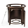 thumbnail image 4 of LeisureMod Walbrooke Mid-Century Modern Outdoor Patio Round Tank Holder Table with Tempered Glass Top and Powder Coated Aluminum Base for Patio and Backyard Garden (Brown), 4 of 8