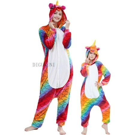 

CoCopeanut Unisex Adult Unicorn Animal Pajamas Anime Onesie Stitch Panda Bear Cat Flannel Cartoon Cute Warm Soft Cosplay Sleepwear Homewear