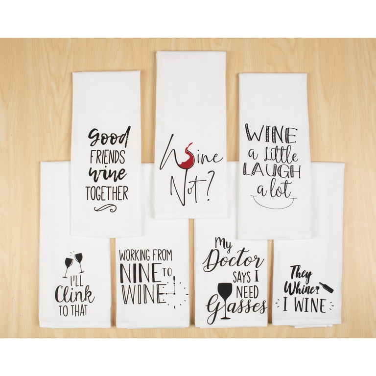 Kitchen Towels, Towels With Wine Sayings, Decorative Kitchen