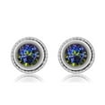 thumbnail image 2 of Gem Stone King 1.60 Ct Round Blue Mystic Topaz 925 Sterling Silver bezel Stud Earrings for Women Men 6mm, 2 of 2