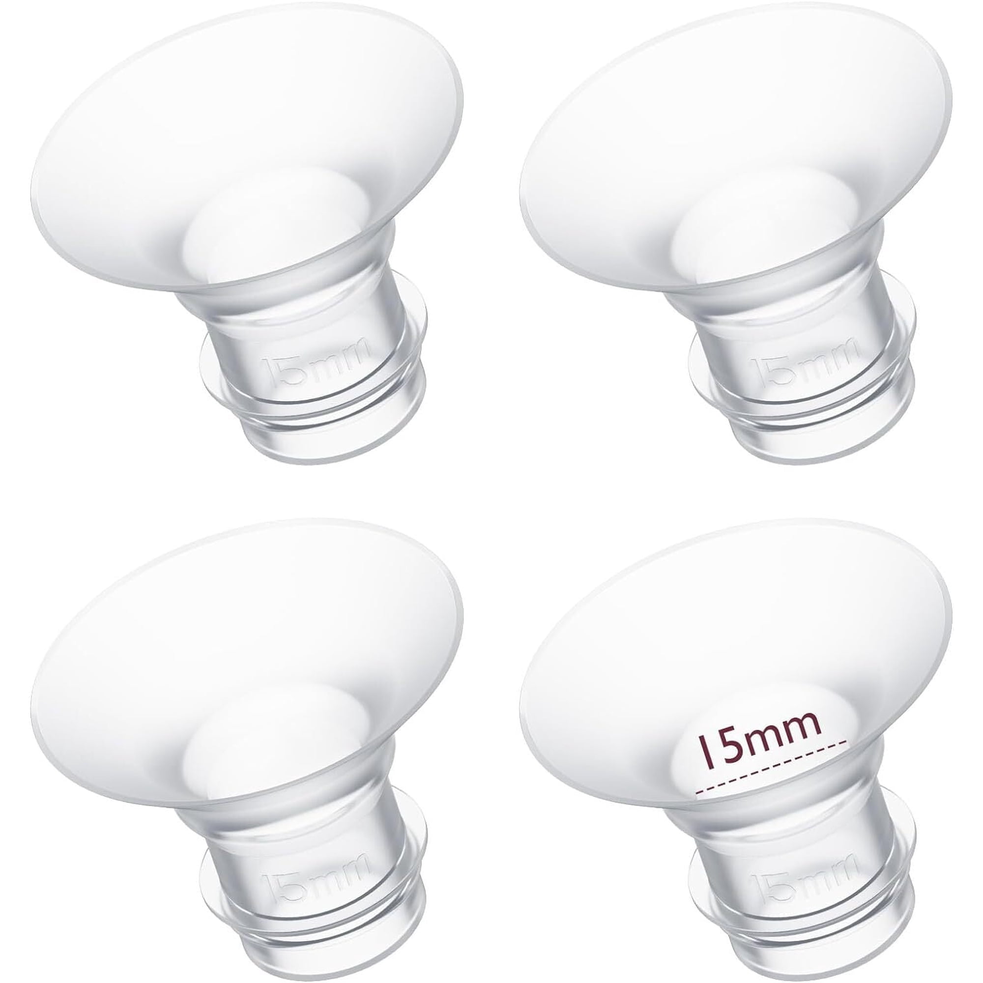 Momcozy Flange Insert 15/17/19/21mm Compatible with 24mm Flange/Shield of Most Pumps, Insert for Momcozy/Medela/Elvie/Spectra, Bellababy/TSRETE/Willow Breast Pump Replacement Accessories, 4PCS