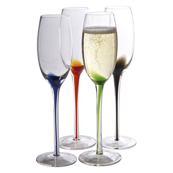 Artland Splash Flute Set/4, 7 oz. W/Gift Box, Assorted