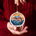 thumbnail image 4 of Playful Dolphins Stained Glass Suncatcher Ornament – Ornament Gift for Family, Friends, Men & Women, Christmas 2025 Keepsake, 4 of 6