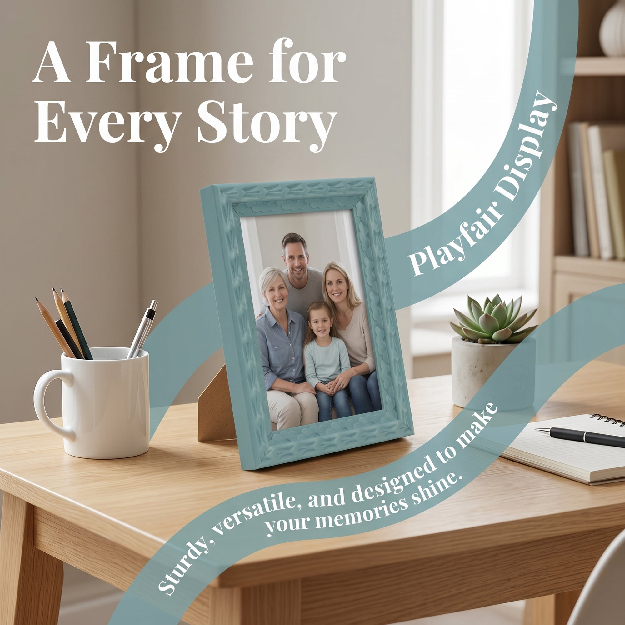 Unique Bargains Dopamine Colorful Funky Picture Frame Blue 4" x 6"