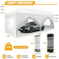 thumbnail image 6 of COBIZI 10x20 Pop Up Canopy Tent for Parties, Easy Up Party Tent Waterproof Canopy Tent with Sidewalls, Outdoor Event Tent for Wedding, Backyard, with Center Lock, Sandbags,Top Reinforced,white, 6 of 10