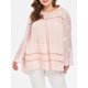 thumbnail image 1 of Blusa Túnica Talla Extra Talla Extra Rosegal  Suéteres Cárdigans, 1 of 5