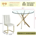 thumbnail image 2 of 5-Piece Dining Table Set, 36" Round Clear Tempered Glass Table & 4 PU Cantilever Chairs with Stainless Steel Legs, Dining Table Set for Small Space, Apartment, Home Office, 2 of 7