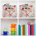 thumbnail image 6 of Yayeee Canvas Storage Basket with Handles for Shelves Fabric Bins Closet Organizer, Starfish Seashell, 6 of 8