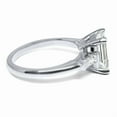 thumbnail image 3 of HeartsAndYou 3.2ct Emerald Cut Moissanite Baguette Accents Trilogy Ring 18k White Gold over Silver, 3 of 9