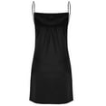 thumbnail image 4 of BSDJILFG Womens Cocktail Dresses Cute V-neck Casual Backless Slip Dress Silk Satin Black White Evening Party Night Club Dress, 4 of 6