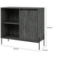 thumbnail image 5 of Kira 36 Inch Accent Cabinet with Shelf, Premium Wood, Smoke Gray Finish- Saltoro Sherpi, 5 of 5