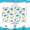 thumbnail image 2 of Dinosaur Pattern with Names Hooded Bath Towel，60"x35" for Ages 3 To 12 Kids, Quick Dry Lightweight Soft Microfiber Hood Beach Towel Cover Up for Kids, 2 of 7